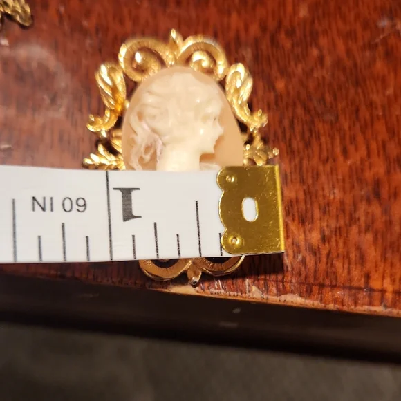 Vintage Elegant Gold Cameo Brooch Set - Picture 8 of 10